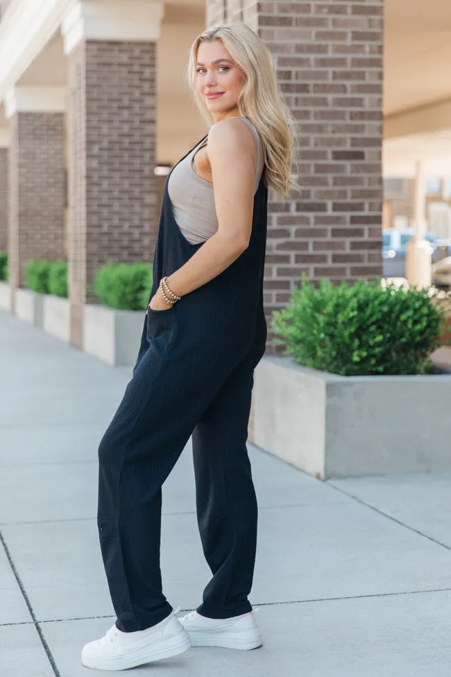 Day In The Life Black Waffle Knit Jumpsuit SALE sold by Pink Lily product image thumbnail 3