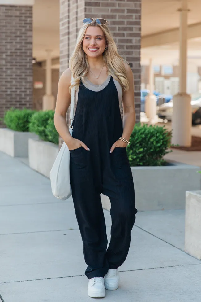 Day In The Life Black Waffle Knit Jumpsuit SALE sold by Pink Lily product image thumbnail 2