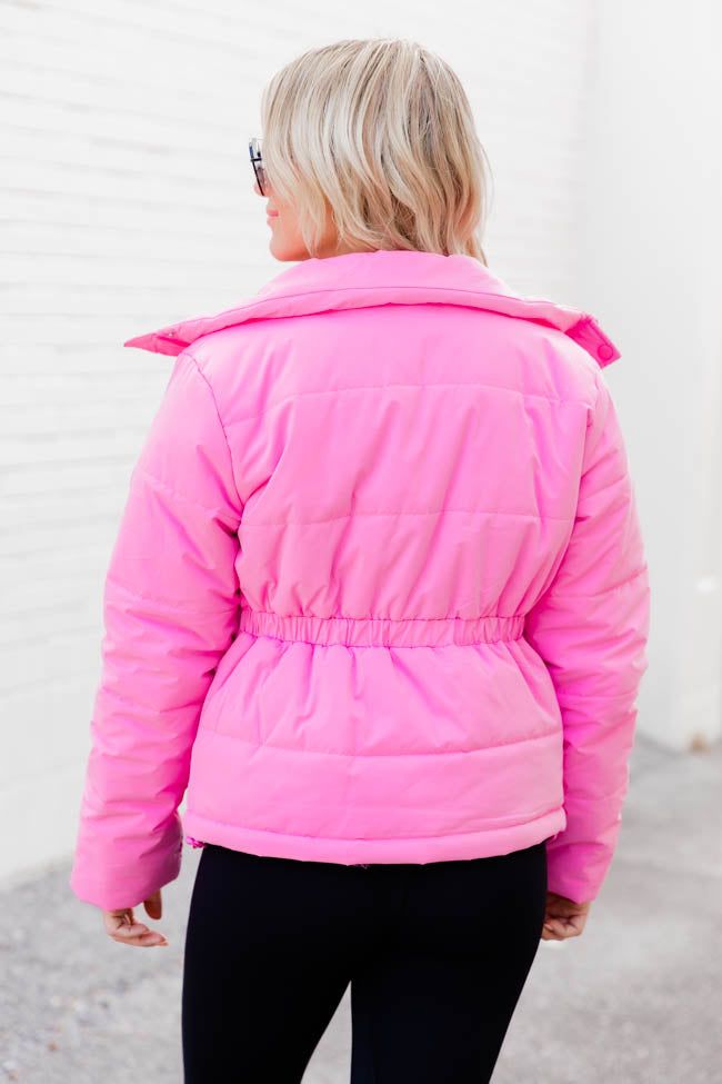 Better Yet Pink Hooded Puffer Jacket sold by Pink Lily product image thumbnail 6