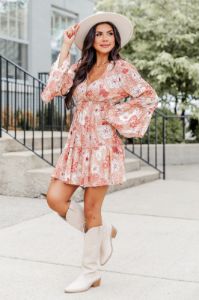 Simple Days Orange Floral Mini Dress FINAL SALE sold by Pink Lily