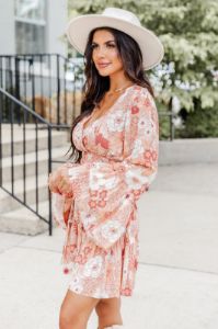 Simple Days Orange Floral Mini Dress FINAL SALE sold by Pink Lily