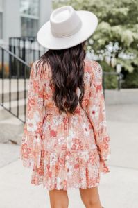 Simple Days Orange Floral Mini Dress FINAL SALE sold by Pink Lily