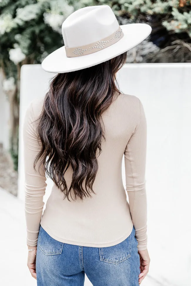 Make Your Choice Tan Ribbed Long Sleeve Tee sold by Pink Lily product image thumbnail 5