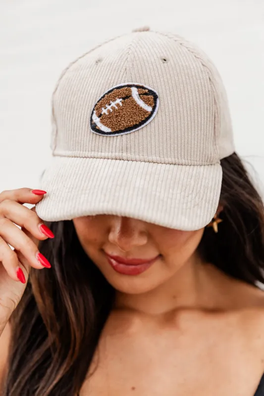 Football Patch Corduroy Hat sold by Pink Lily