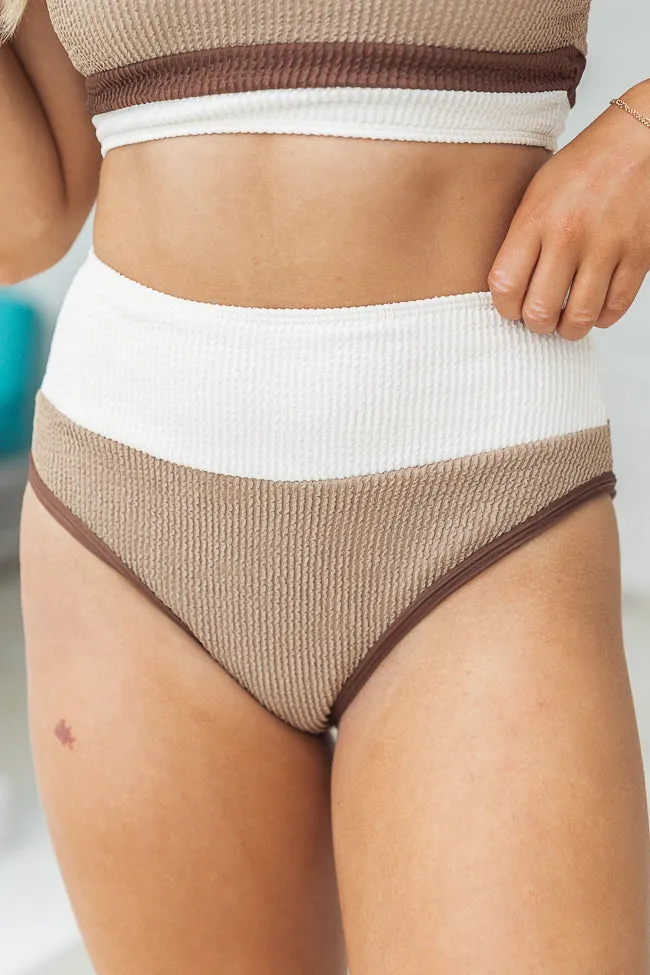Do Not Disturb Neutral Color Block Swim Bottom sold by Pink Lily