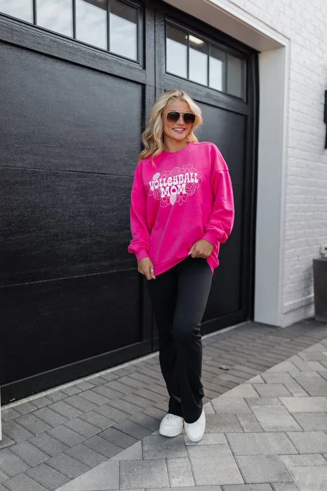 Volleyball Mom Hot Pink Oversized Graphic Sweatshirt sold by Pink Lily product image thumbnail 3