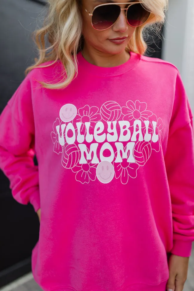 Volleyball Mom Hot Pink Oversized Graphic Sweatshirt sold by Pink Lily product image thumbnail 2