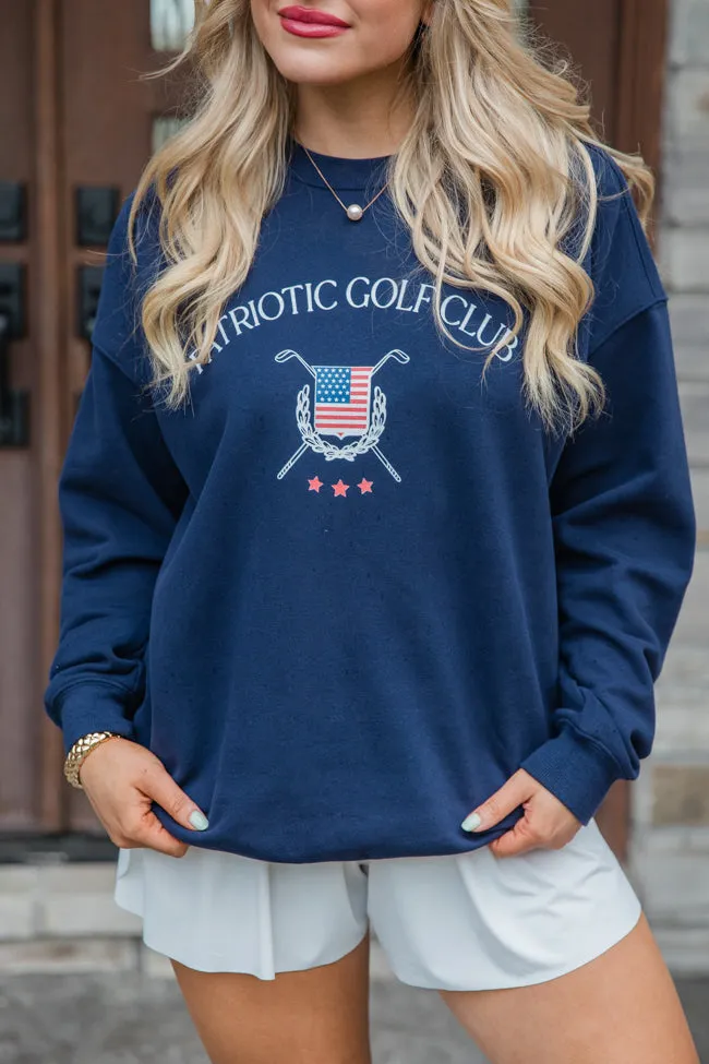 Patriotic Golf Club Navy Oversized Graphic Sweatshirt sold by Pink Lily product image thumbnail 3