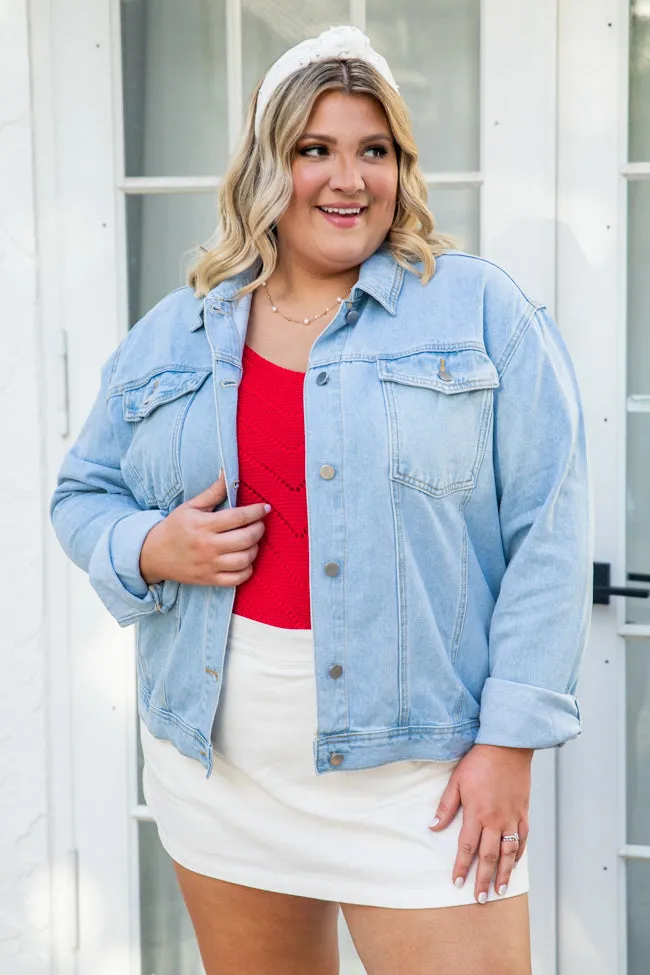 I Cross My Heart Light Wash Denim Jacket FINAL SALE sold by Pink Lily product image thumbnail 5