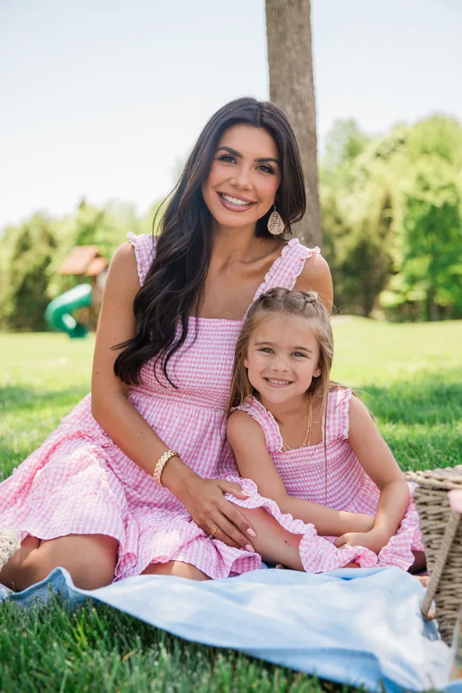 Time Spent Together Pink Gingham Smocked Dress sold by Pink Lily product image thumbnail 5