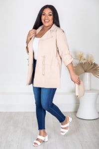 Ready For The Day Khaki Lightweight Jacket sold by Pink Lily