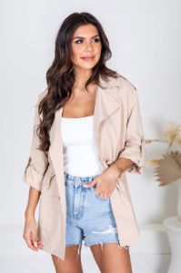 Ready For The Day Khaki Lightweight Jacket sold by Pink Lily