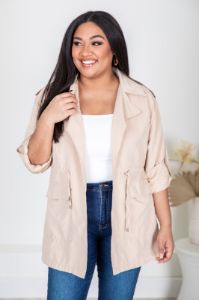 Ready For The Day Khaki Lightweight Jacket sold by Pink Lily