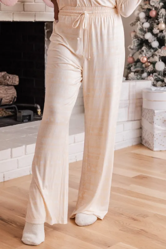Snowy Days Beige and Ivory Fair Isle Pajama Pant FINAL SALE sold by Pink Lily