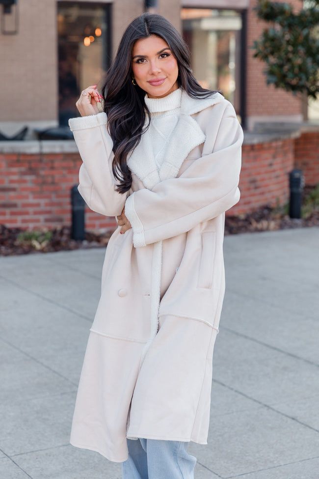 Winter Wishes Brown Sherpa and Suede Coat sold by Pink Lily product image thumbnail 2