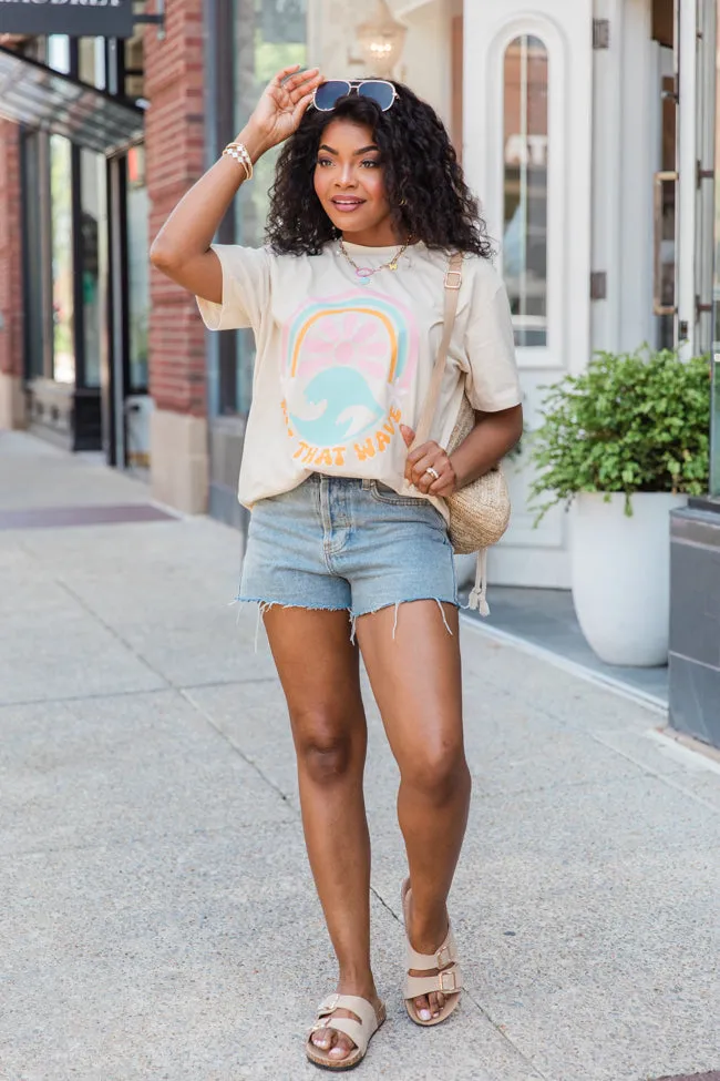 Ride That Wave Floral Ivory Oversized Graphic Tee sold by Pink Lily product image thumbnail 2