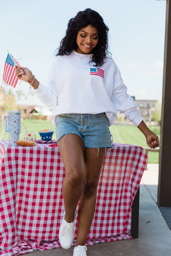 Live Free White Oversized Graphic Sweatshirt sold by Pink Lily product image thumbnail 2