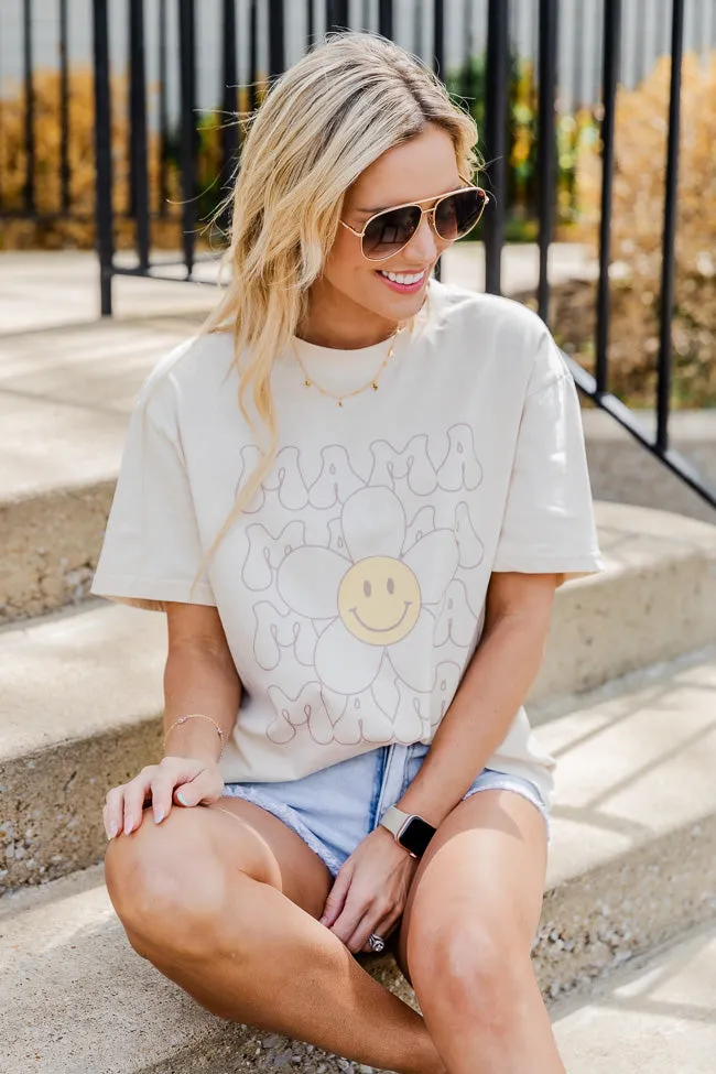 Retro Mama Daisy Ivory Oversized Graphic Tee sold by Pink Lily