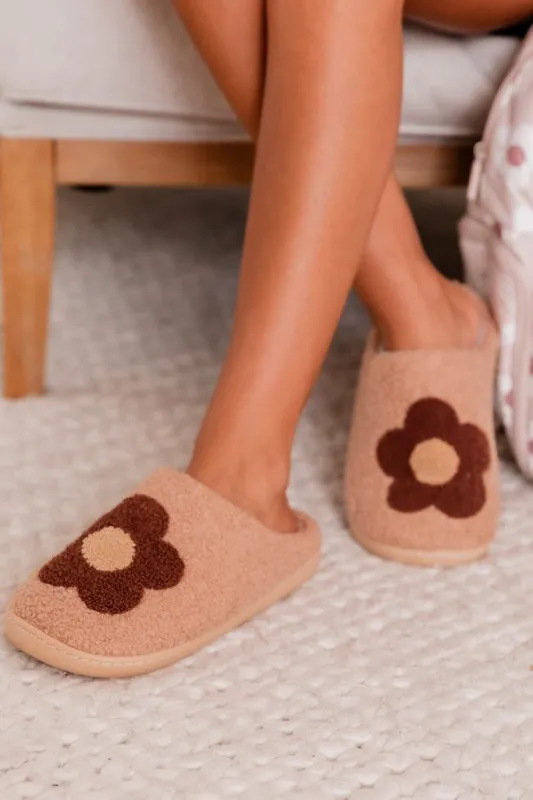 Brown Daisy Slippers sold by Pink Lily