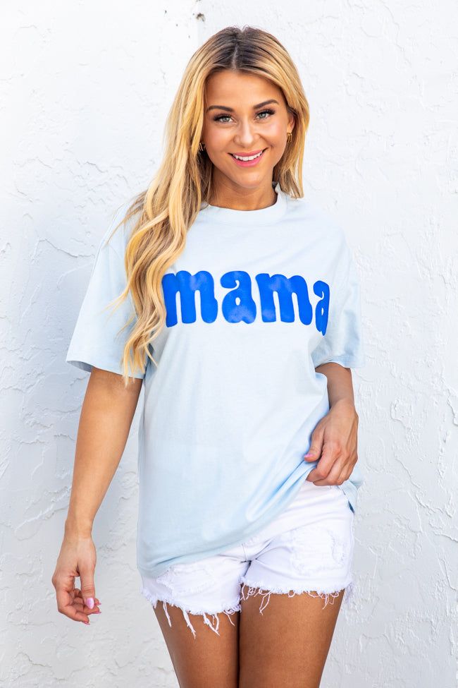 Mama Puff Light Blue Oversized Graphic Tee sold by Pink Lily product image thumbnail 2
