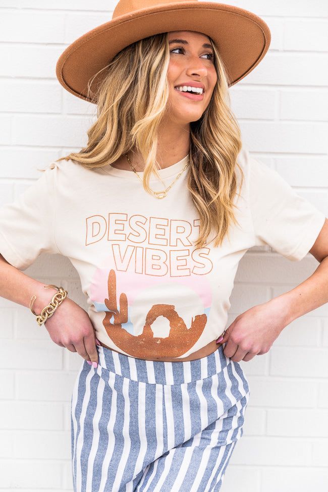 Desert Vibes Graphic Soft Cream Tee SALE sold by Pink Lily