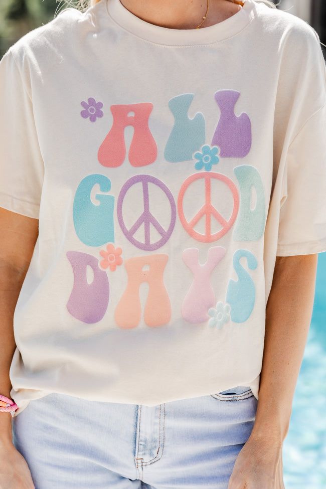 All Good Days Ivory Oversized Graphic Tee sold by Pink Lily product image thumbnail 3