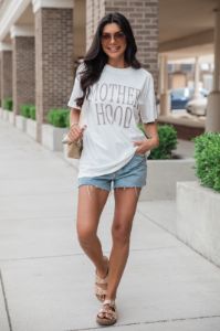Motherhood White Oversized Graphic Tee SALE sold by Pink Lily