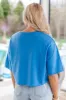 Land Of Possibility Blue Sequin Patch Embellished T-Shirt sold by Pink Lily