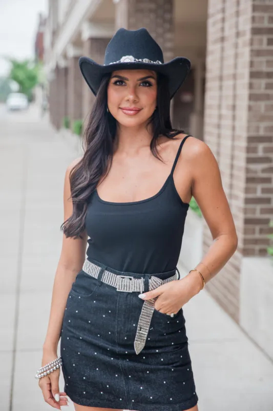 See You There Black Cami Bodysuit FINAL SALE sold by Pink Lily
