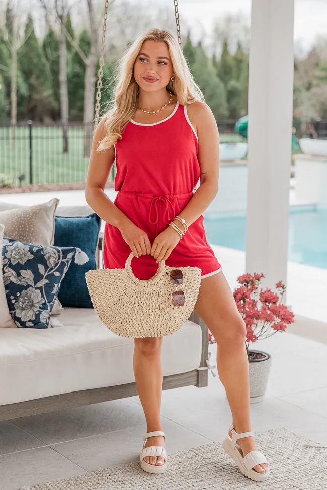 Rylee Red Terry Cloth Romper FINAL SALE sold by Pink Lily product image thumbnail 2