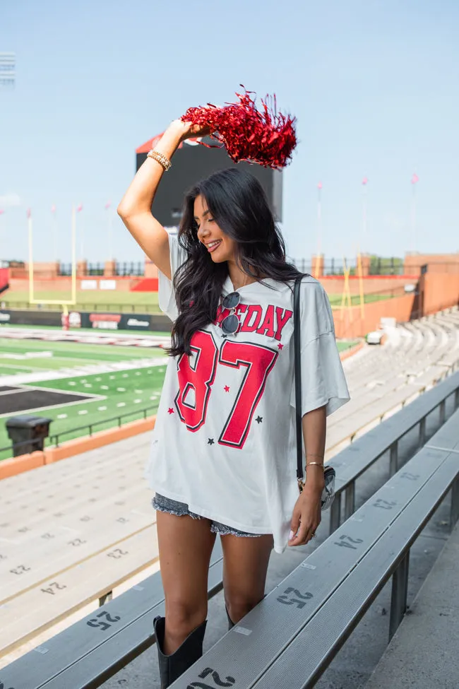 Gameday 87 Off White Oversized Graphic Tee SALE sold by Pink Lily product image thumbnail 5