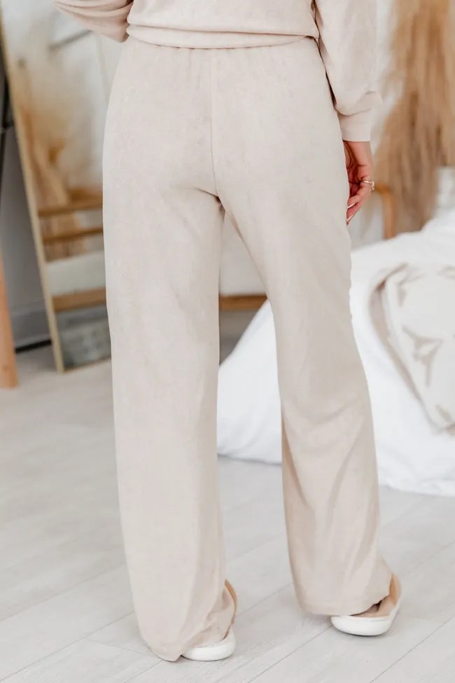 On Another Note Beige Terrycloth Lounge Pants FINAL SALE sold by Pink Lily product image thumbnail 5