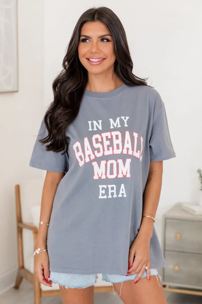 Baseball Mom Era Grey Oversized Graphic Tee sold by Pink Lily product image thumbnail 5