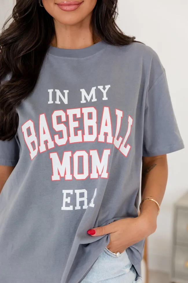 Baseball Mom Era Grey Oversized Graphic Tee sold by Pink Lily product image thumbnail 4