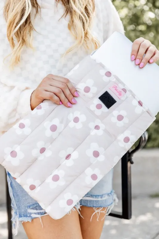 Neutral Daisy 15 Inch Laptop Case sold by Pink Lily