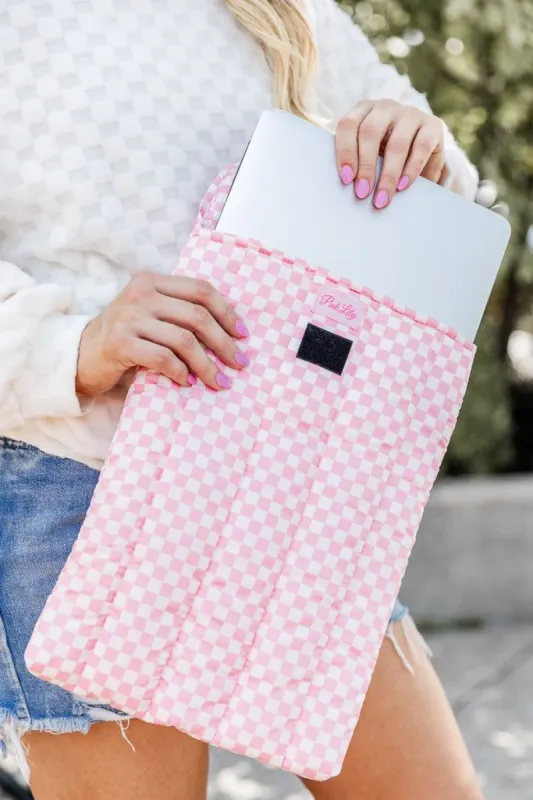 Pink Checkered 15 Inch Laptop Case FINAL SALE sold by Pink Lily