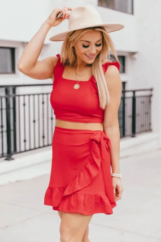 Meant To Be Two Piece Red Set FINAL SALE sold by Pink Lily