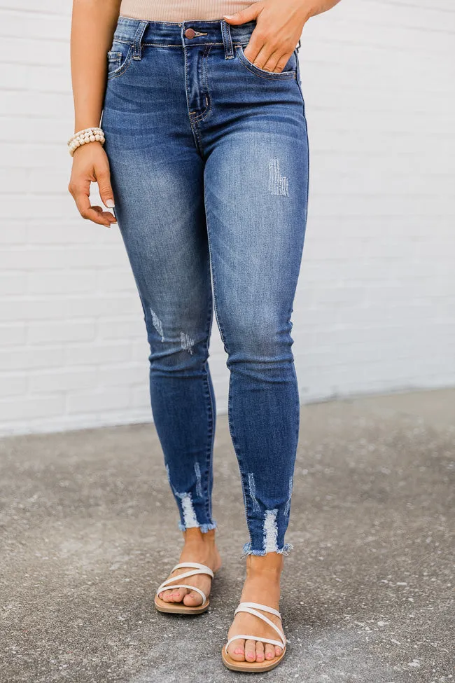 Jolie Distressed Hem Medium Wash Jeans FINAL SALE sold by Pink Lily