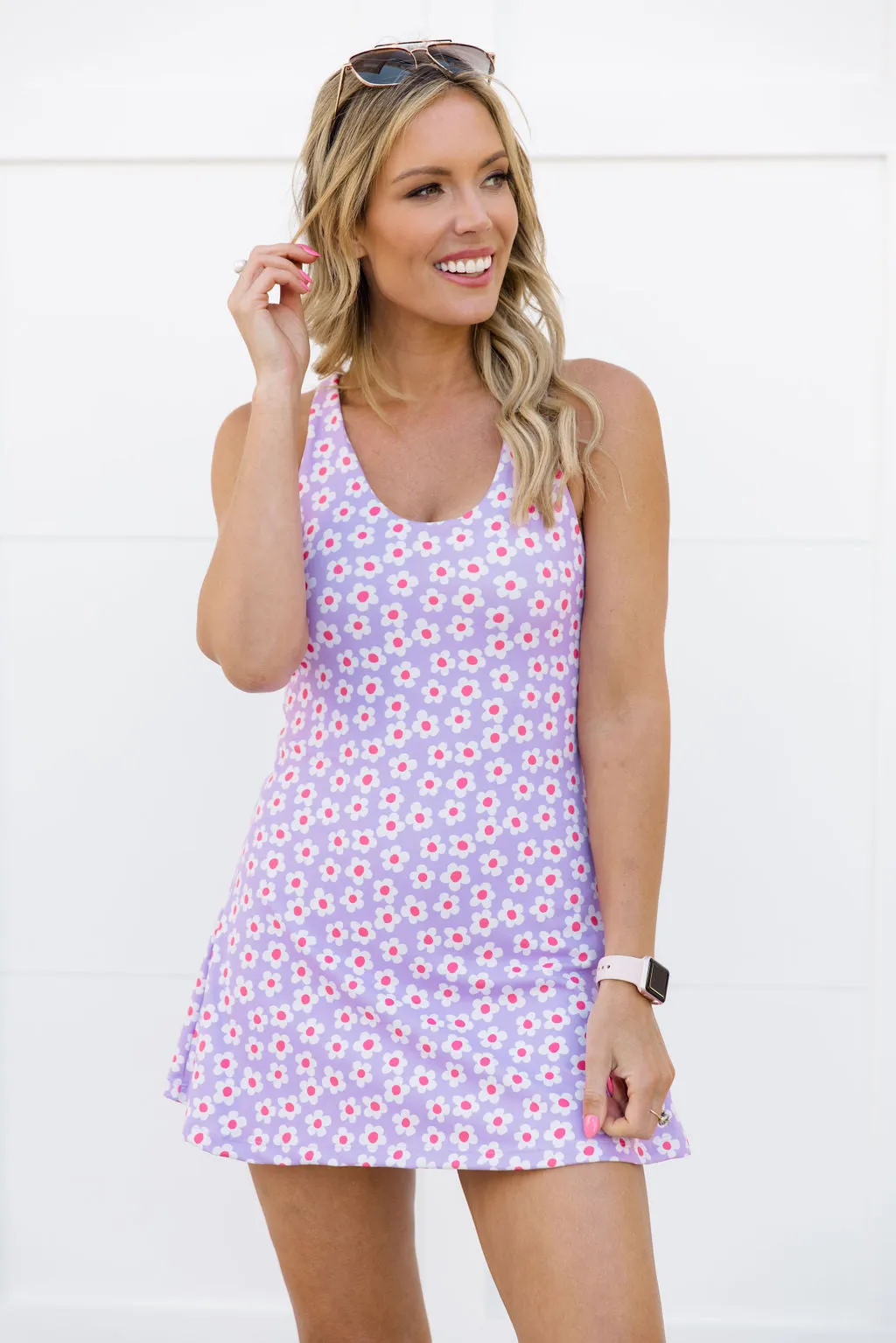 Kick It With Me In Flower Power Scoop Neck Active Dress Tori X Pink Lily sold by Pink Lily product image thumbnail 3