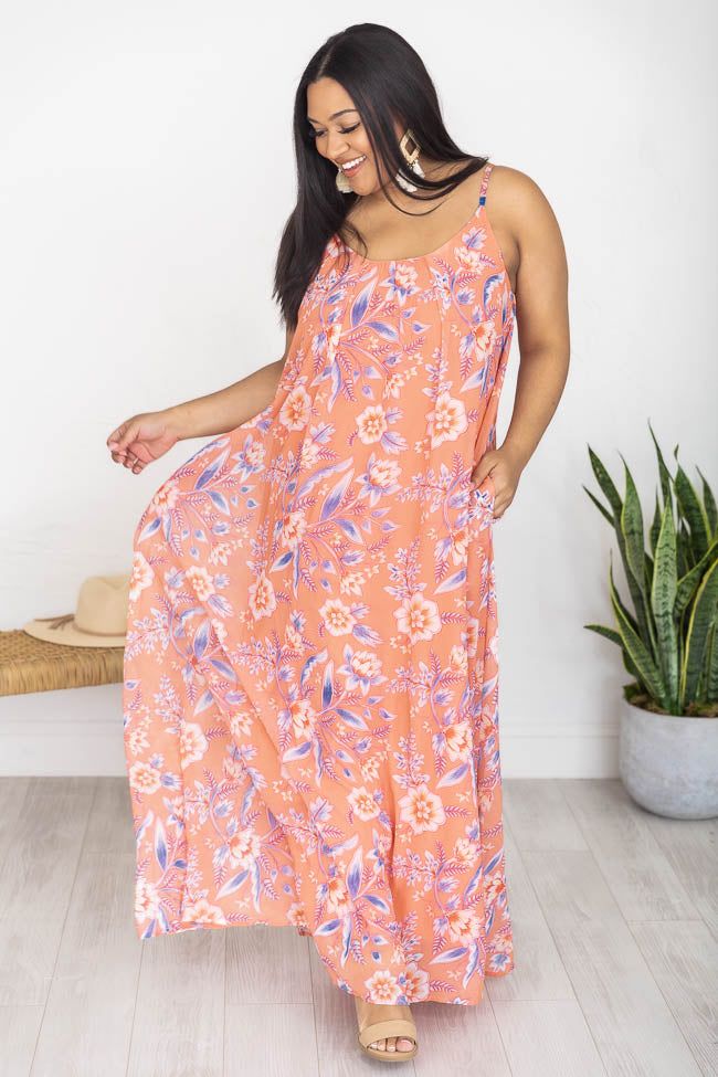 Oceans Of Love Coral Floral Cami Maxi Dress FINAL SALE sold by Pink Lily product image thumbnail 13