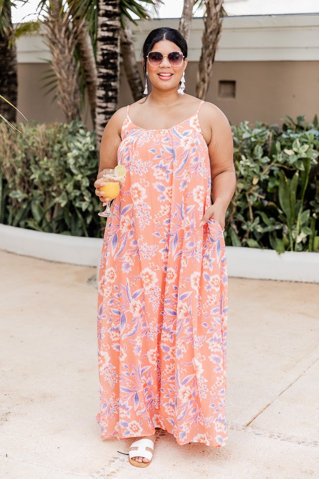 Oceans Of Love Coral Floral Cami Maxi Dress FINAL SALE sold by Pink Lily product image thumbnail 17