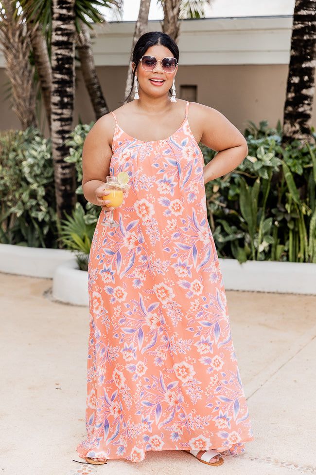 Oceans Of Love Coral Floral Cami Maxi Dress FINAL SALE sold by Pink Lily product image thumbnail 18