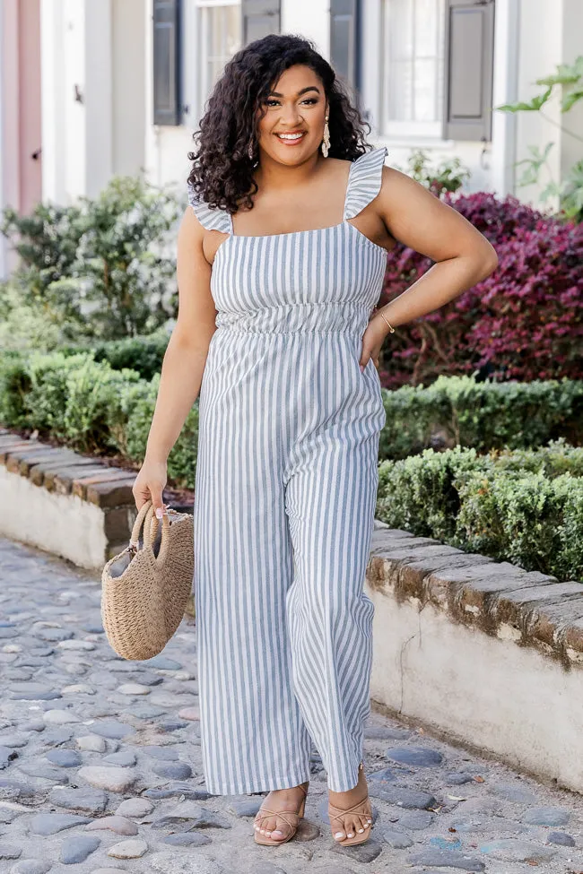 Wait For Me Grey Stripe Jumpsuit FINAL SALE sold by Pink Lily product image thumbnail 5