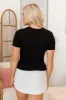 Everyday Essential Black Ribbed Crew Neck Tee FINAL SALE sold by Pink Lily