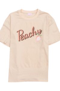 Peachy Ivory Oversized Graphic Tee sold by Pink Lily