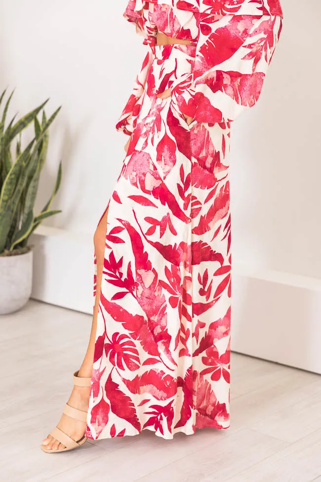 Passport To Paradise Pink/White Printed Maxi Skirt FINAL SALE sold by Pink Lily product image thumbnail 3