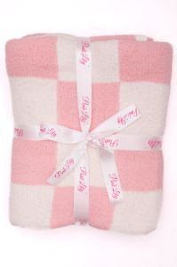 Make Me Believe Pink Checkered Blanket sold by Pink Lily