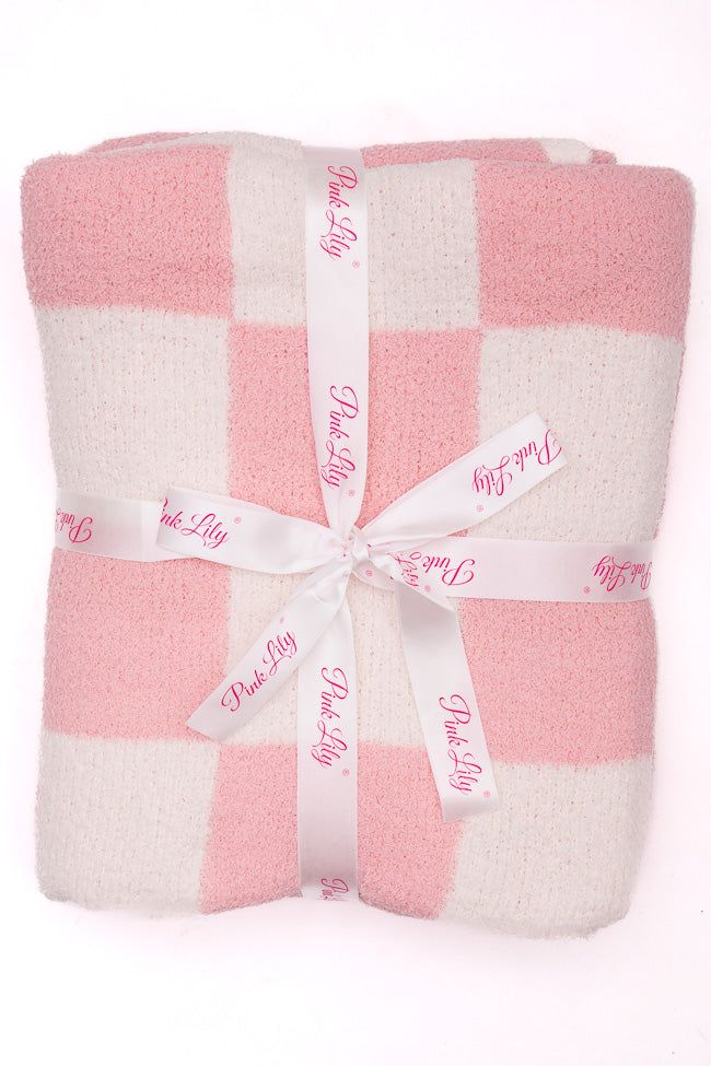Make Me Believe Pink Checkered Blanket sold by Pink Lily product image thumbnail 7