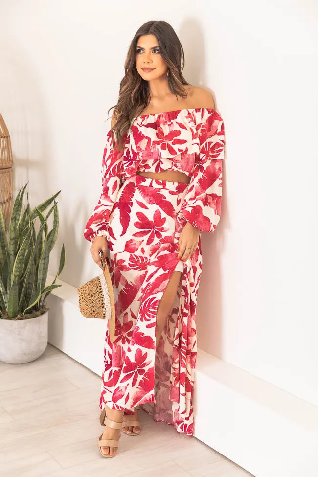 Passport To Paradise Pink/White Printed Maxi Skirt FINAL SALE sold by Pink Lily product image thumbnail 5