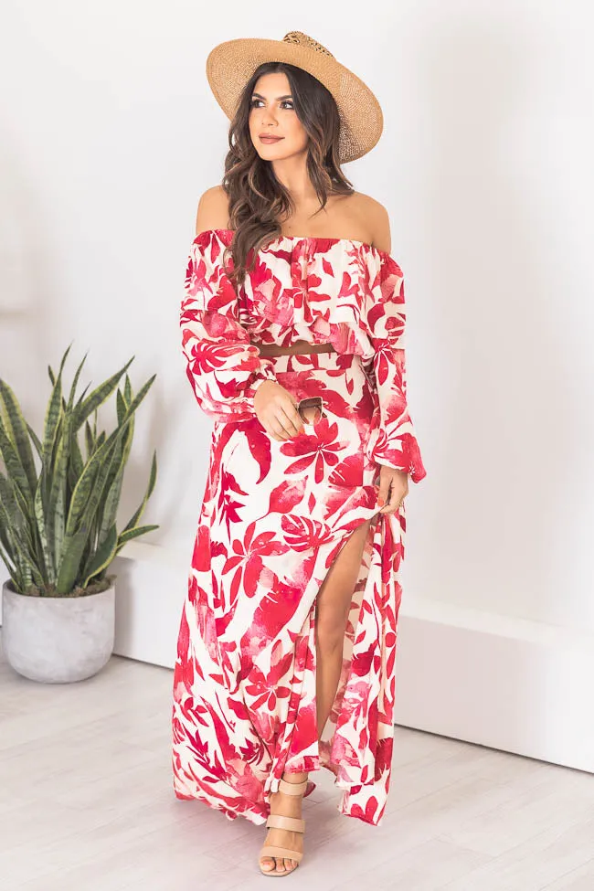 Passport To Paradise Pink/White Printed Maxi Skirt FINAL SALE sold by Pink Lily product image thumbnail 2